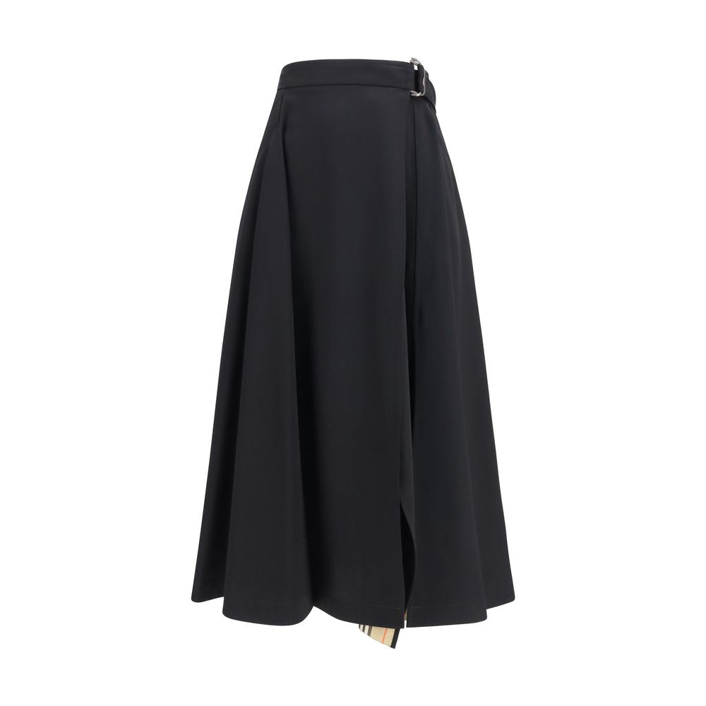 Burberry | Black Wool Oves Aries Midi Skirt