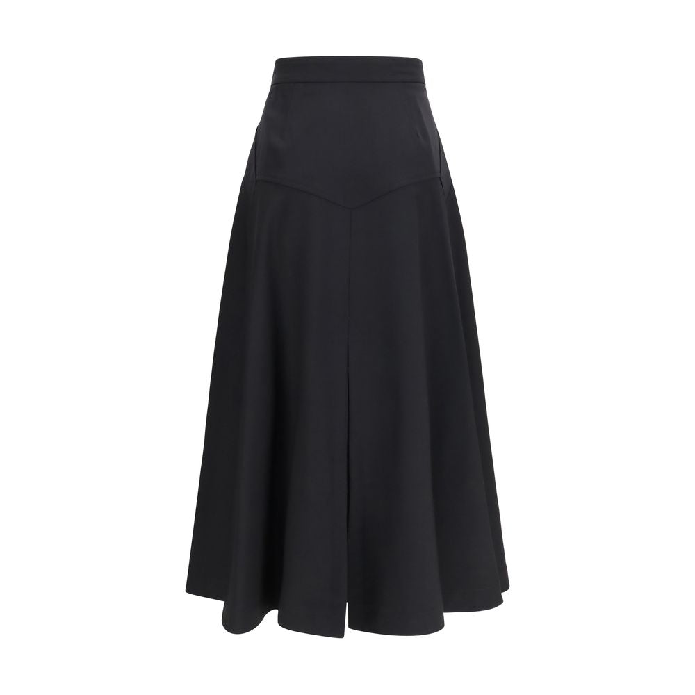 Burberry | Black Wool Oves Aries Midi Skirt