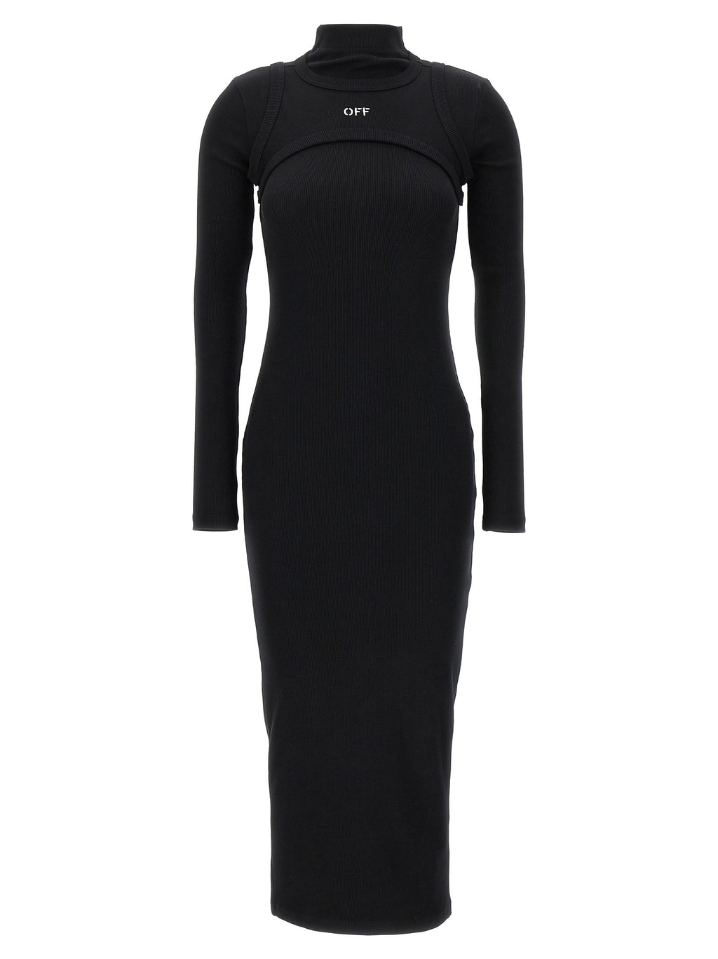 Off-White | Black Cotton Midi Dress