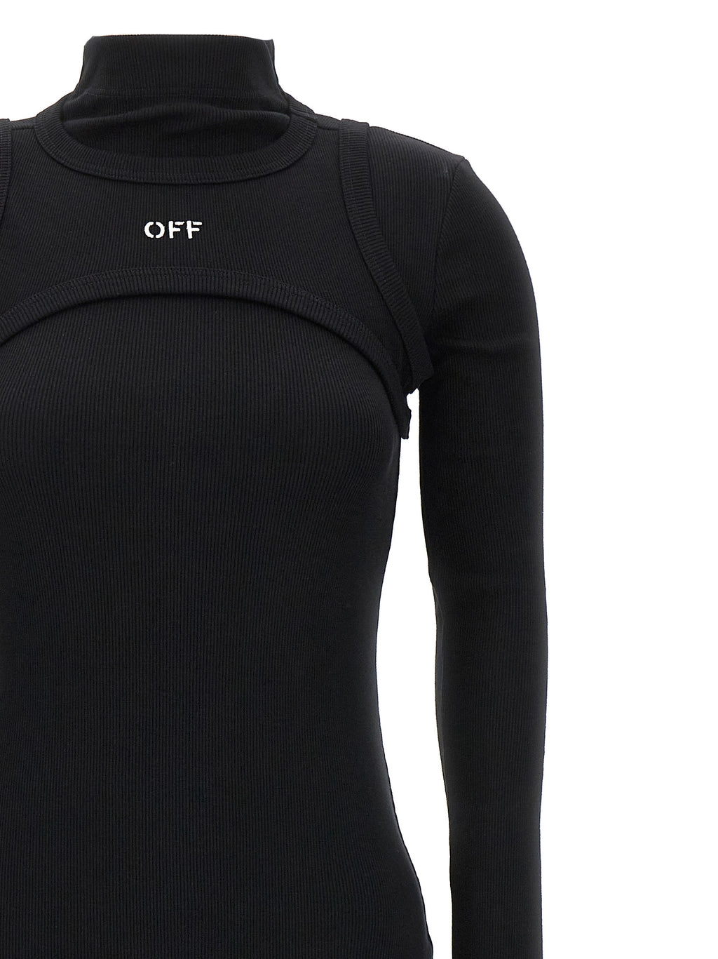 Off-White | Black Cotton Midi Dress