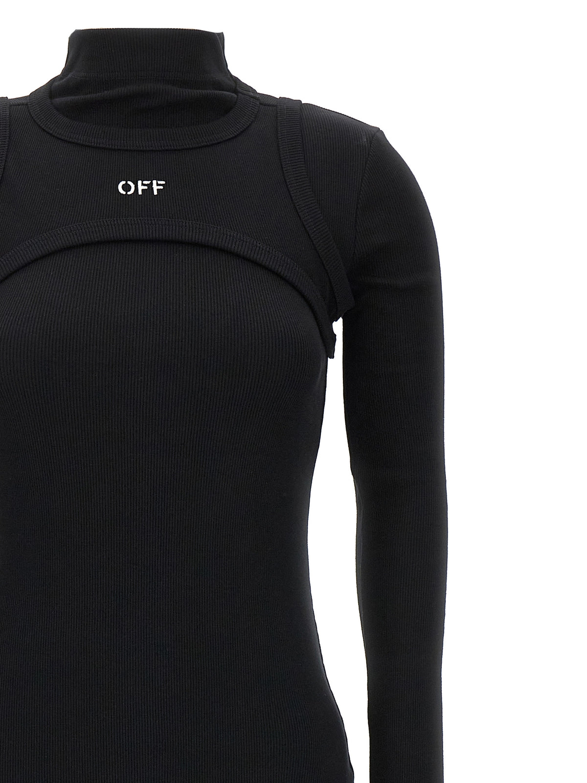 Off-White | Black Cotton Midi Dress