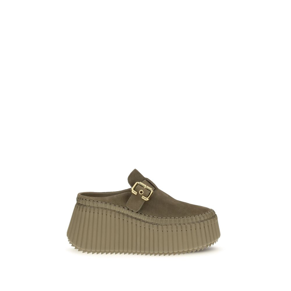 Chloé | Bicolor Calf Leather Bos Taurus Mules