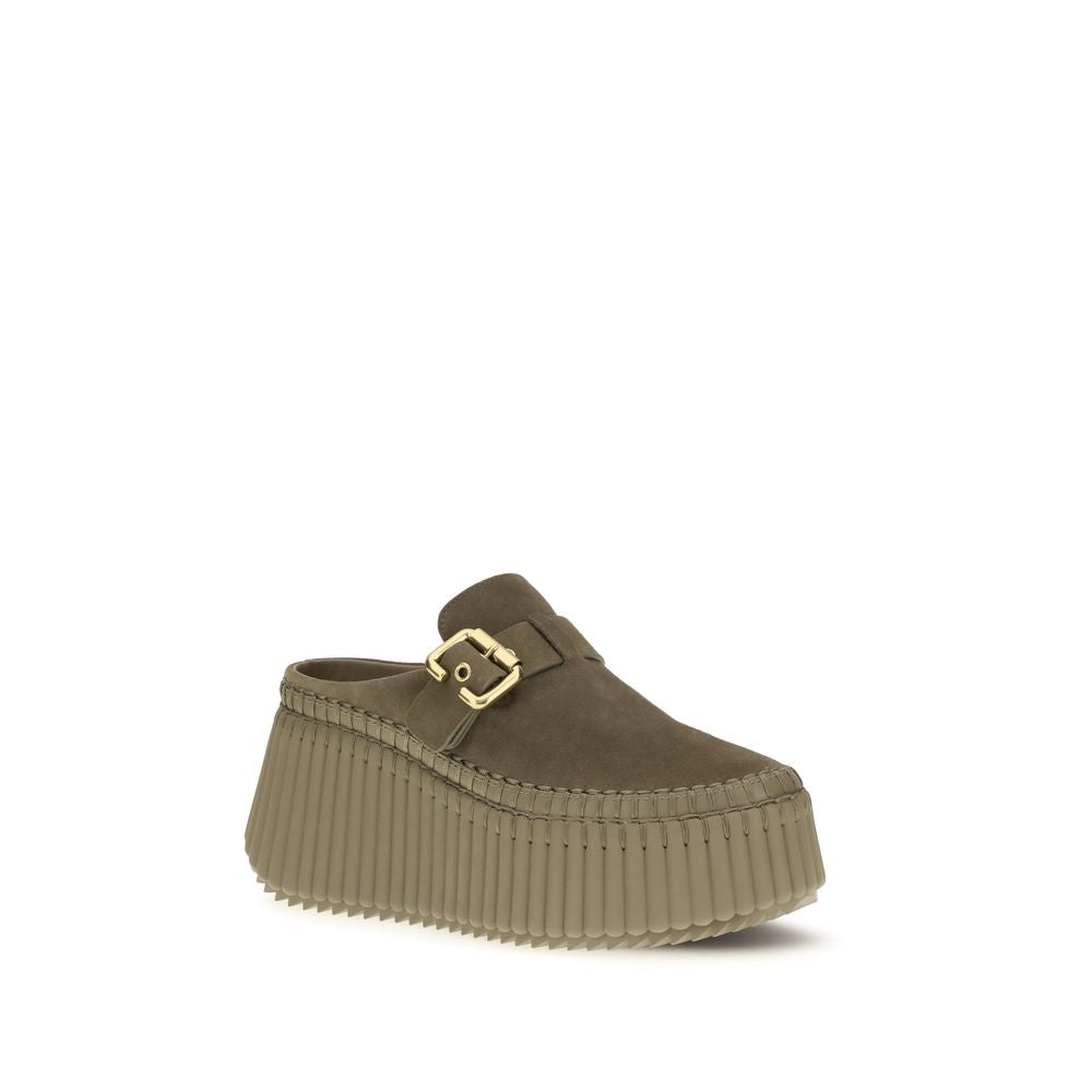 Chloé | Bicolor Calf Leather Bos Taurus Mules
