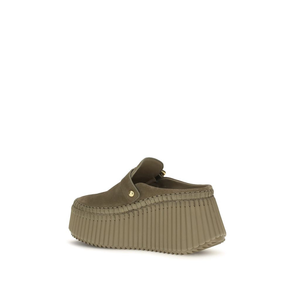Chloé | Bicolor Calf Leather Bos Taurus Mules
