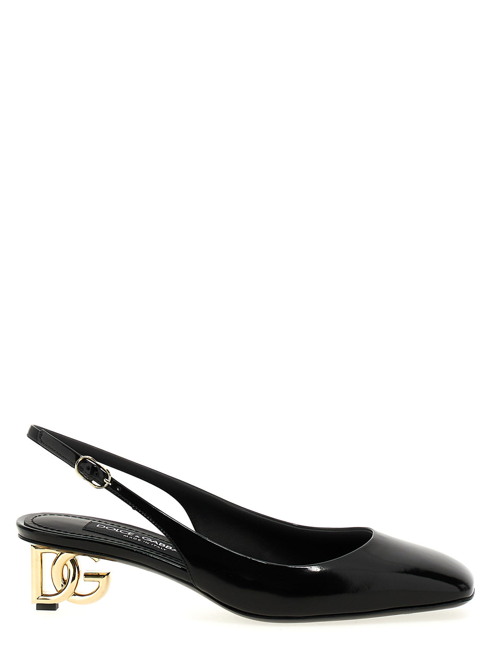 Dolce & Gabbana | Black Calfskin Mid Heel Pumps