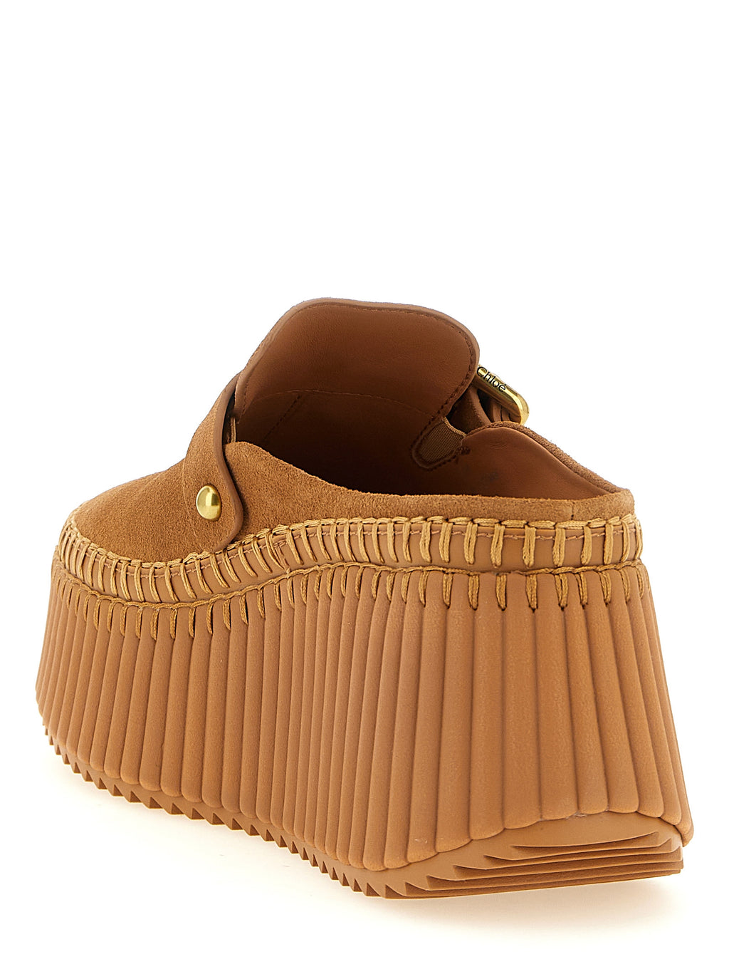 Chloé | Beige Calfskin Wedge Sandals