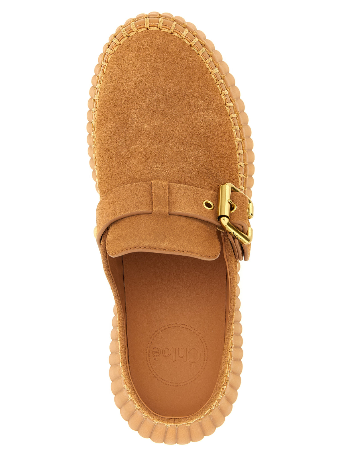 Chloé | Beige Calfskin Wedge Sandals