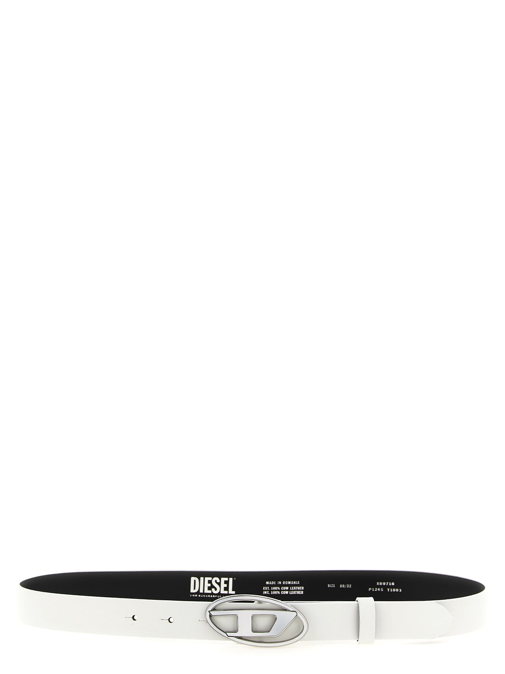 Diesel | White Leather Regular Belt