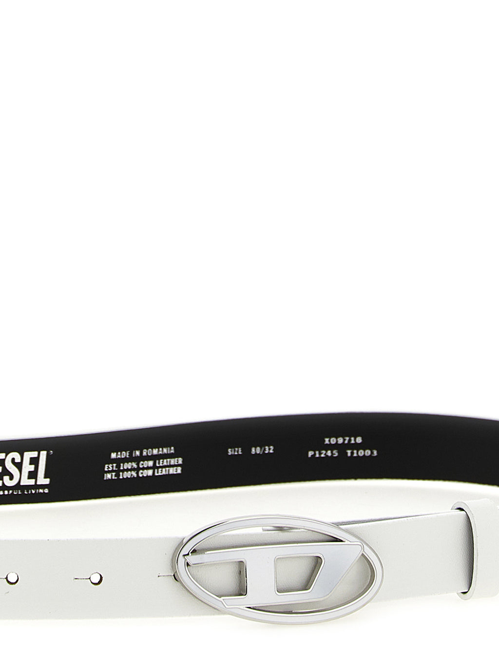 Diesel | White Leather Regular Belt