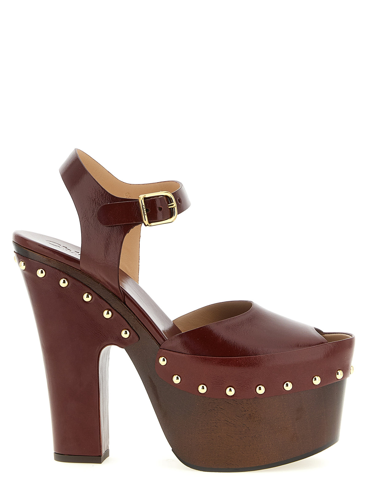 Chloé | Bordeaux Lamb Leather Stiletto Heel Sandals