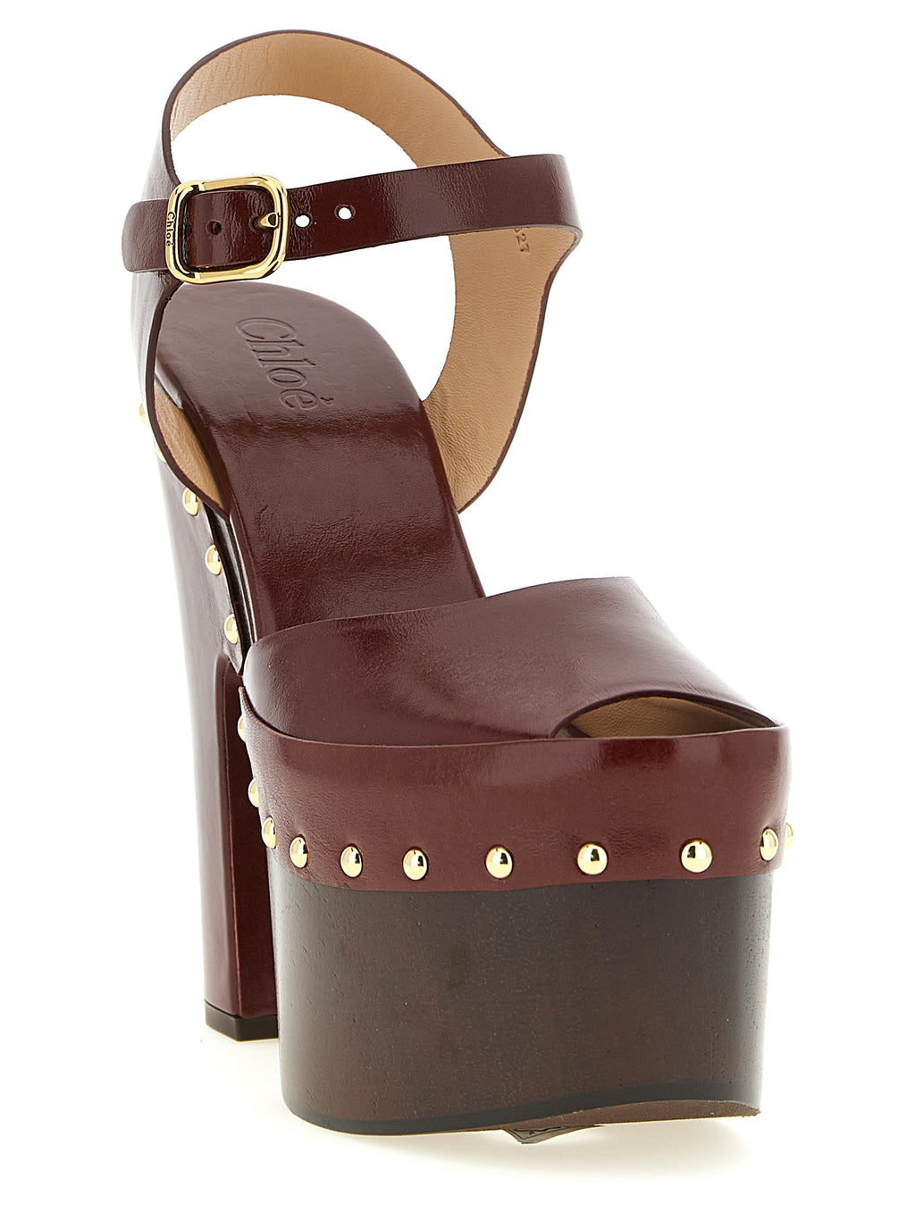 Chloé | Bordeaux Lamb Leather Stiletto Heel Sandals