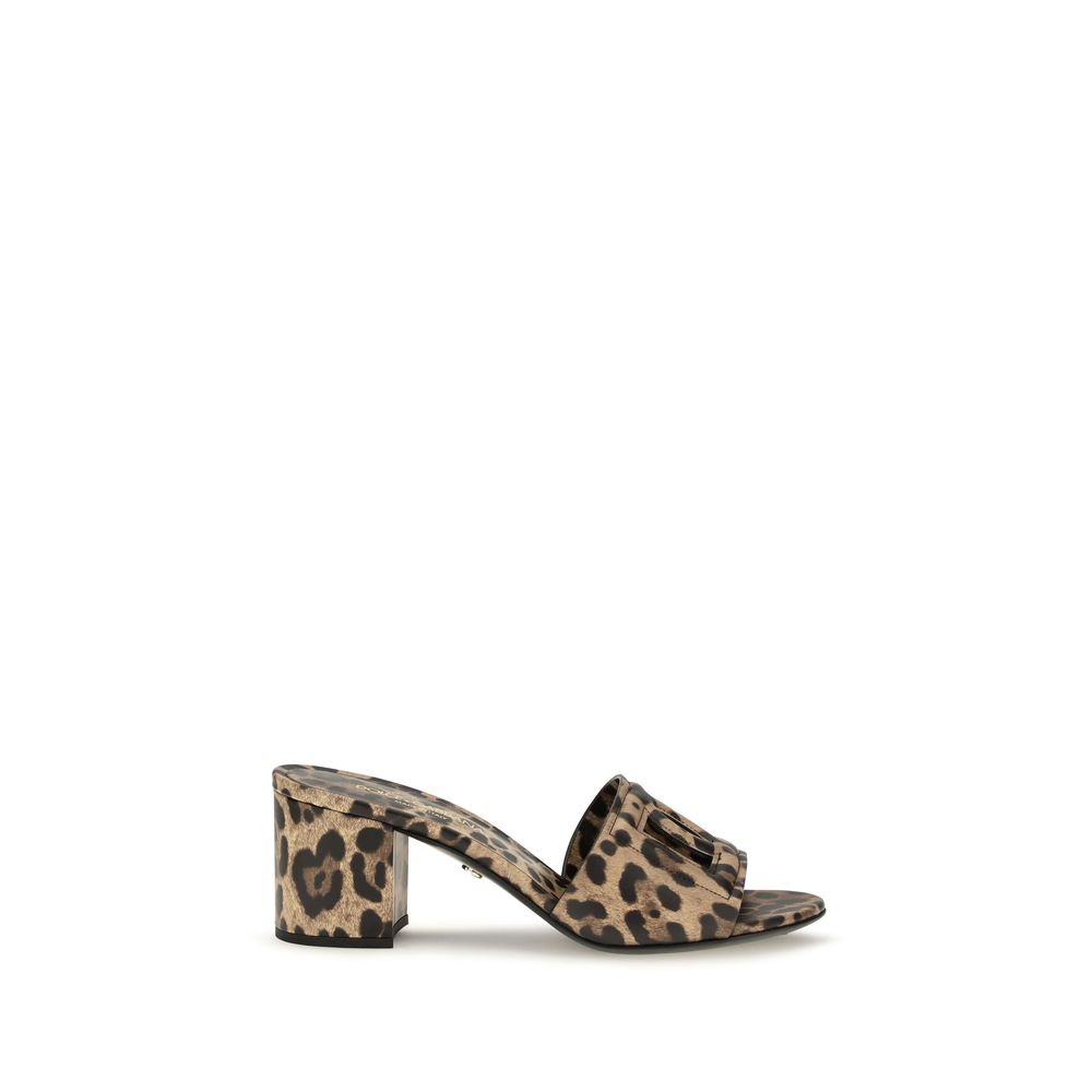 Dolce & Gabbana | Beige Calf Leather Bos Taurus Mules