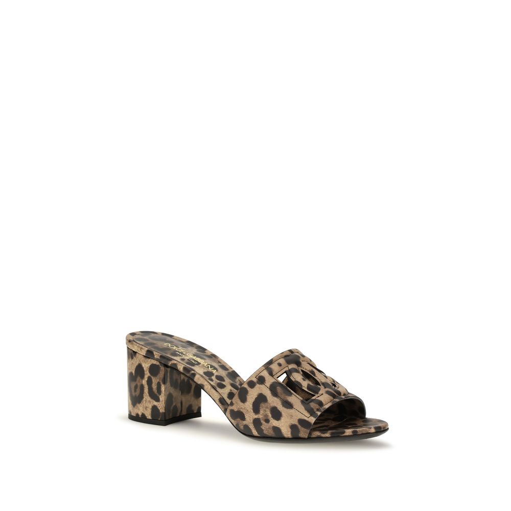 Dolce & Gabbana | Beige Calf Leather Bos Taurus Mules