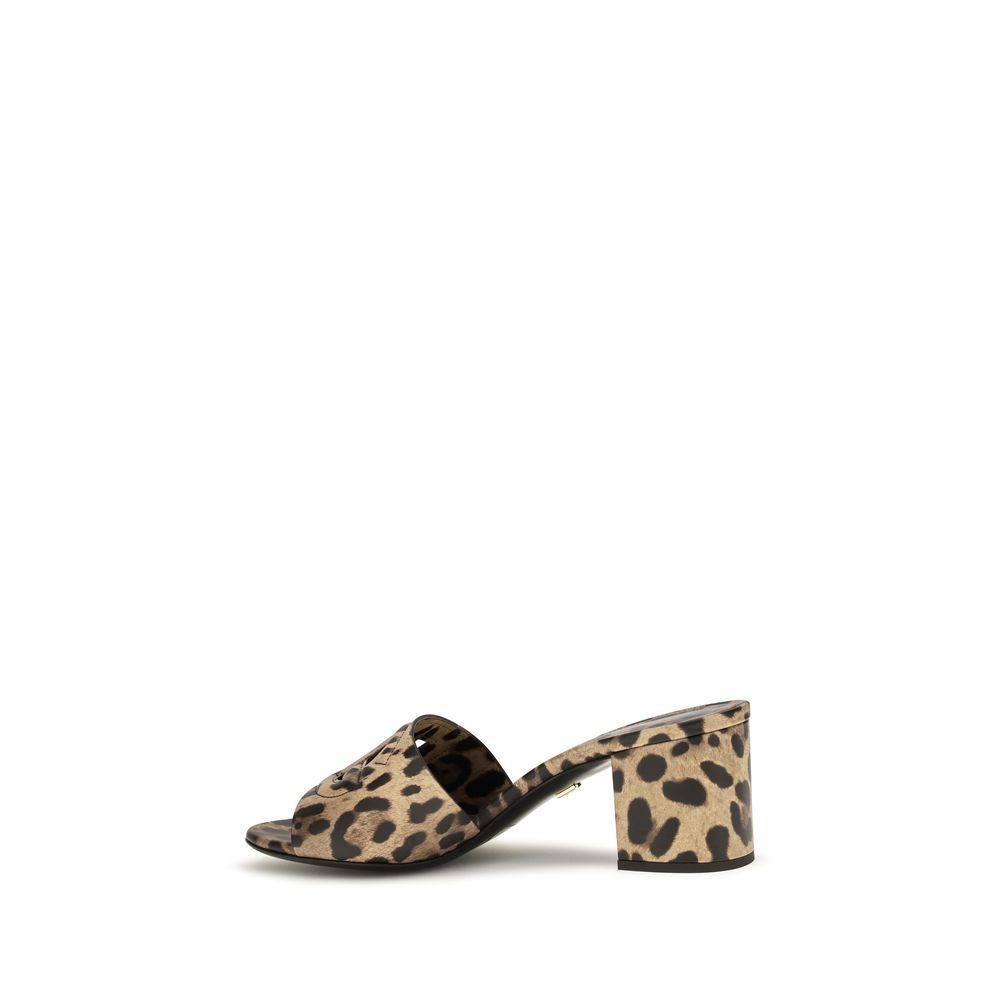 Dolce & Gabbana | Beige Calf Leather Bos Taurus Mules