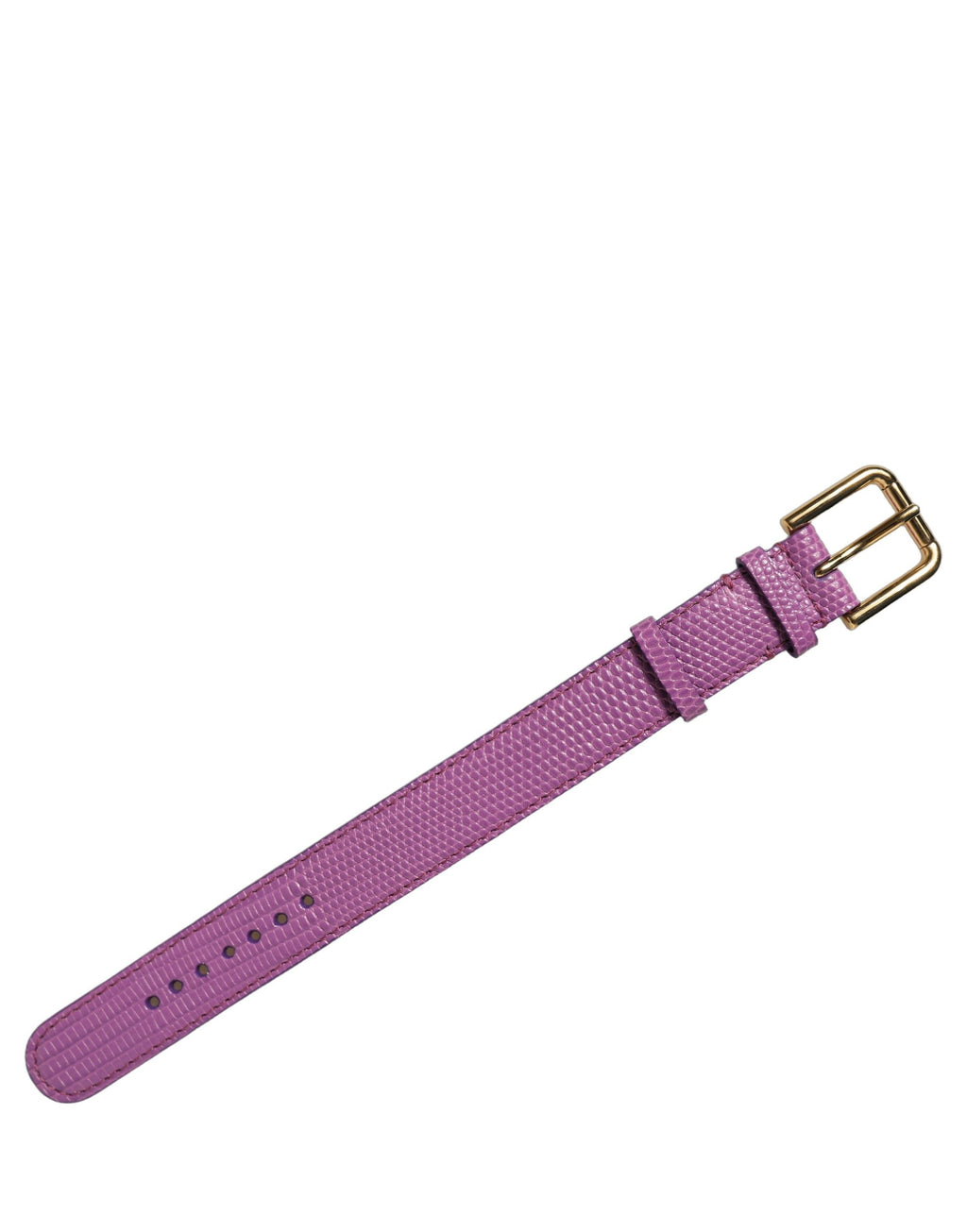 Dolce & Gabbana | Purple Textured Leather Gold Buckle Belt Strap Bracelet