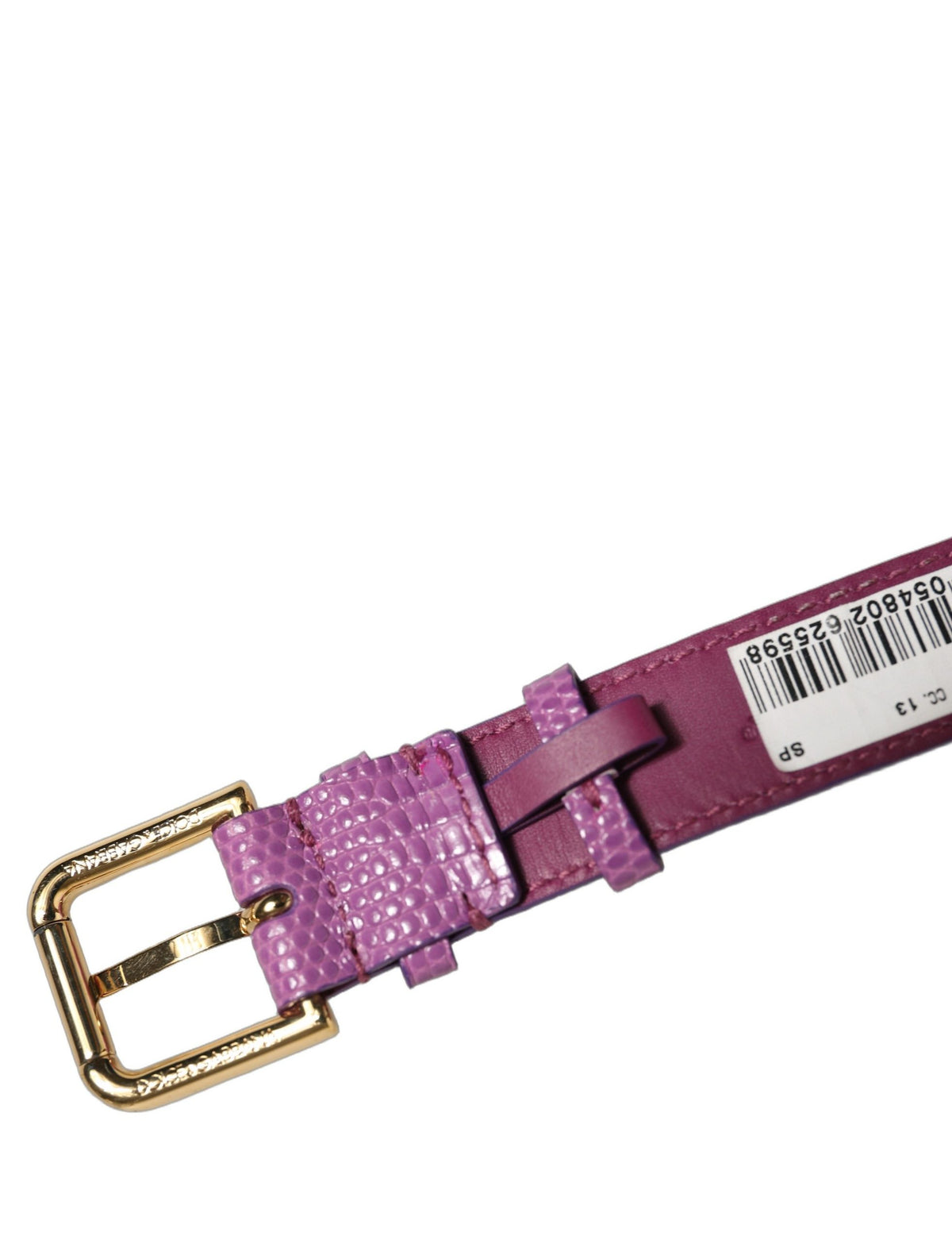 Dolce & Gabbana | Purple Textured Leather Gold Buckle Belt Strap Bracelet