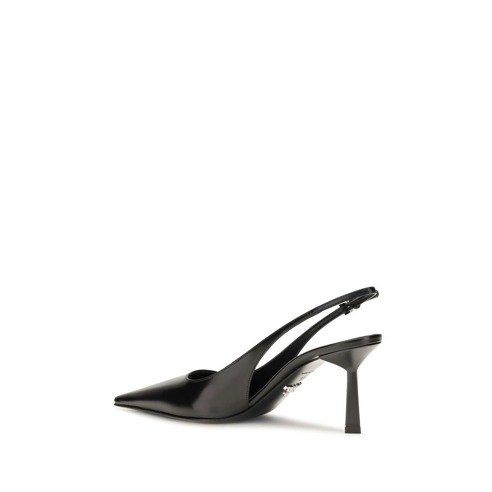 Prada | Black Calf Leather Bos Taurus High Heel Pumps