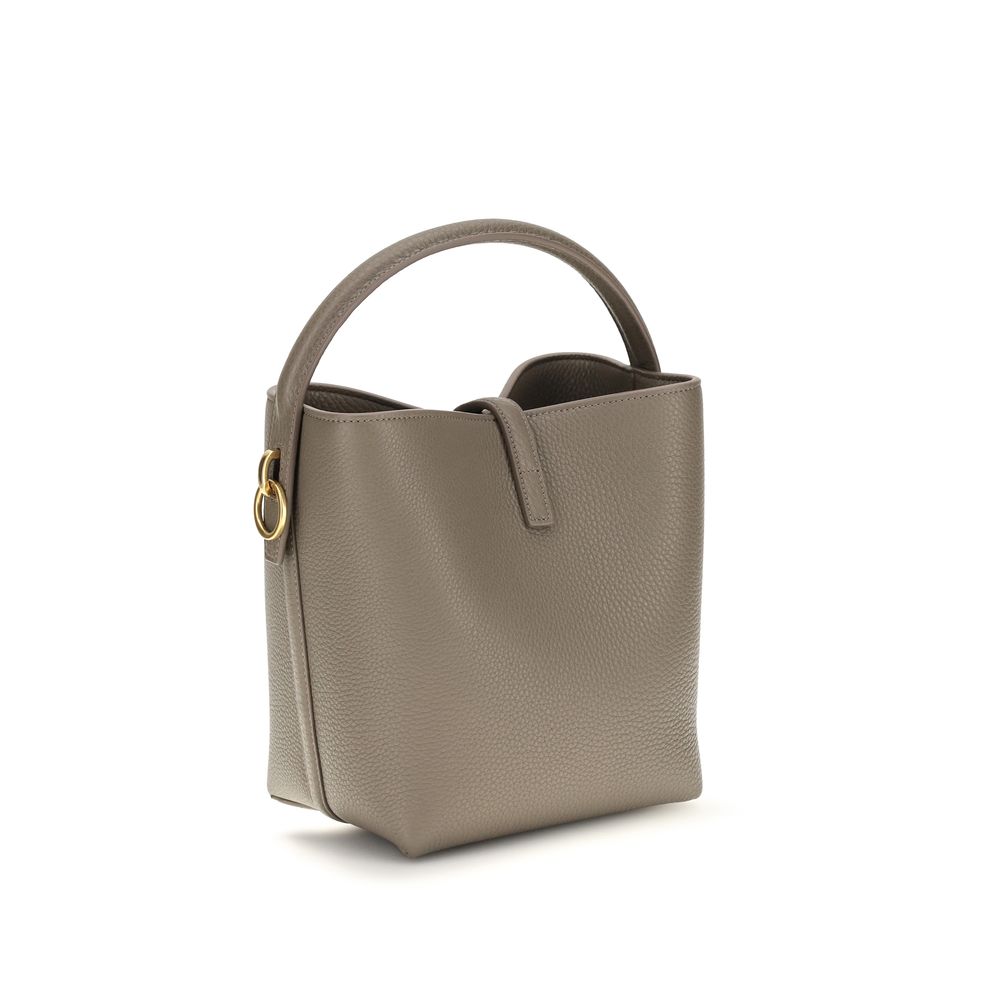 Saint Laurent | Beige Calf Leather Bos Taurus Backet Bag