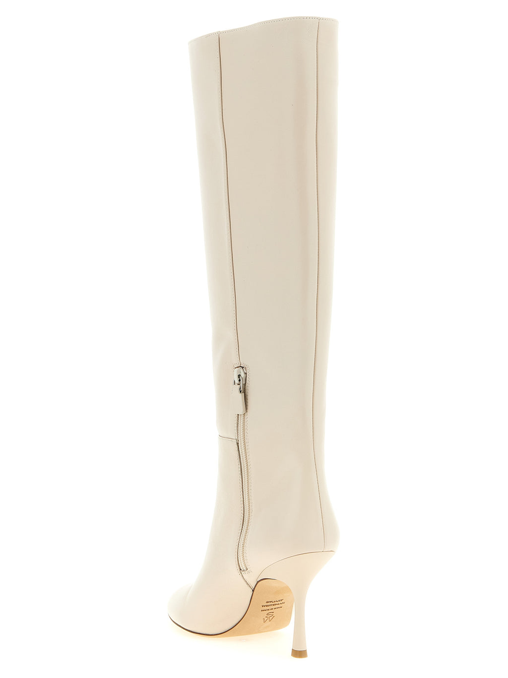 Stuart Weitzman | White Lamb Leather Over The Knee