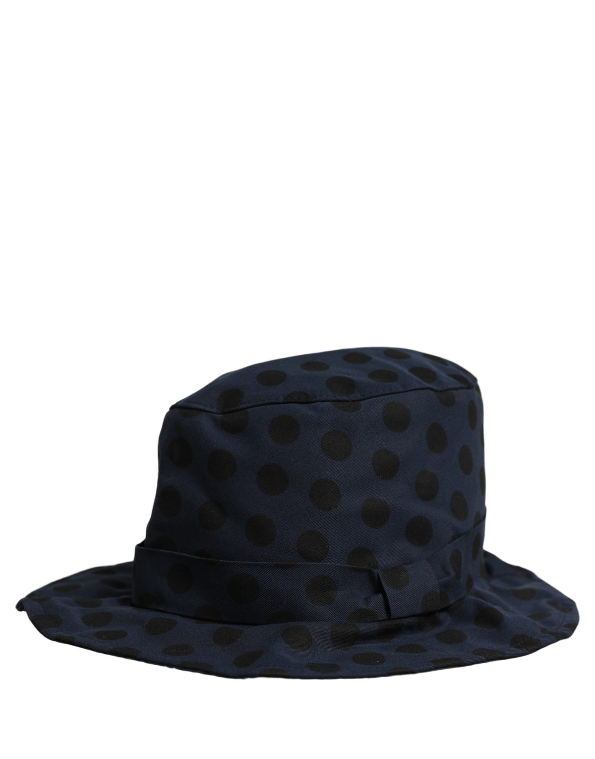 Dolce & Gabbana | Blue Black Polka Dot Cotton Bucket Capello Hat
