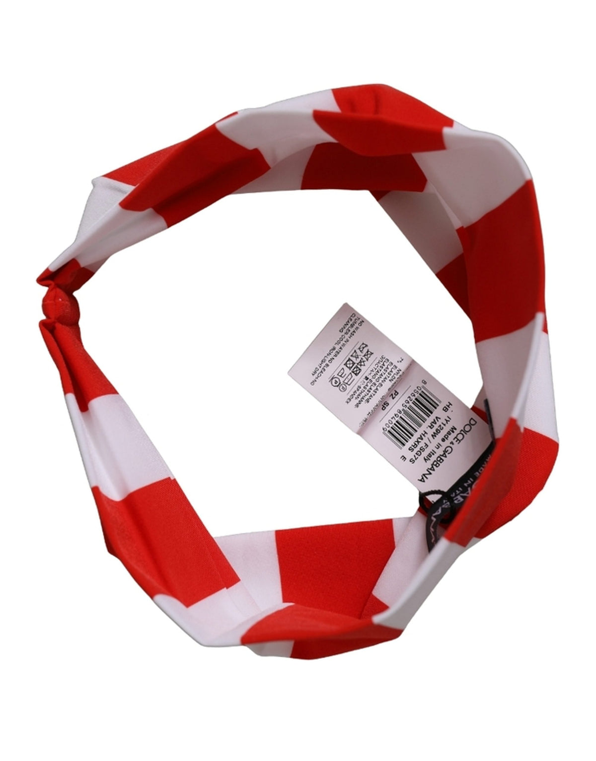 Dolce & Gabbana | Red White Stripes Nylon Head Wrap One Size Headband