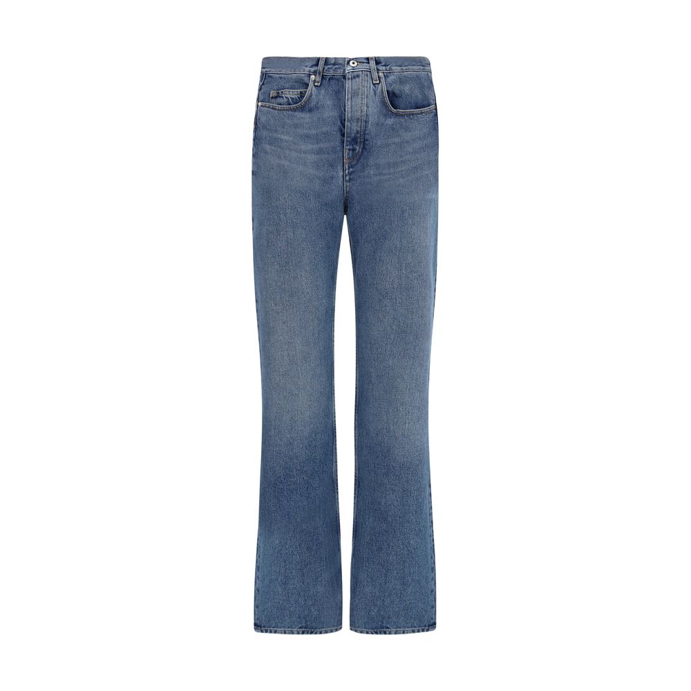 Off-White | Blue Cotton Straight-Leg Jeans
