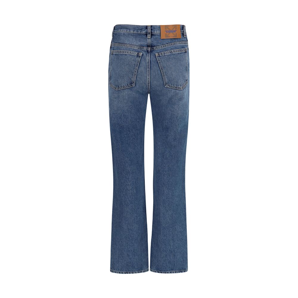 Off-White | Blue Cotton Straight-Leg Jeans