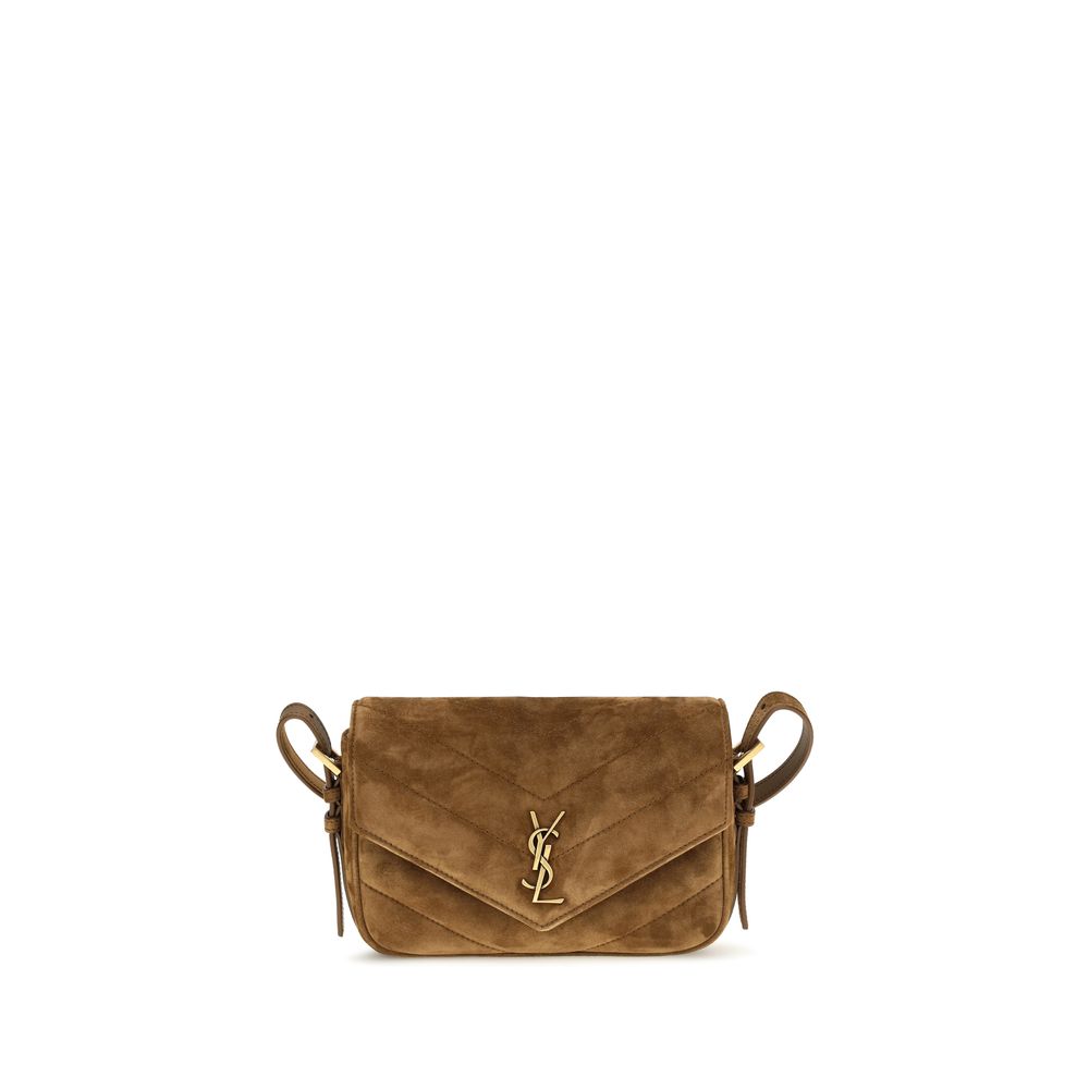 Saint Laurent | Brown Suede Leather Shoulder Bag