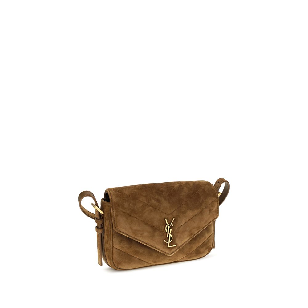 Saint Laurent | Brown Suede Leather Shoulder Bag