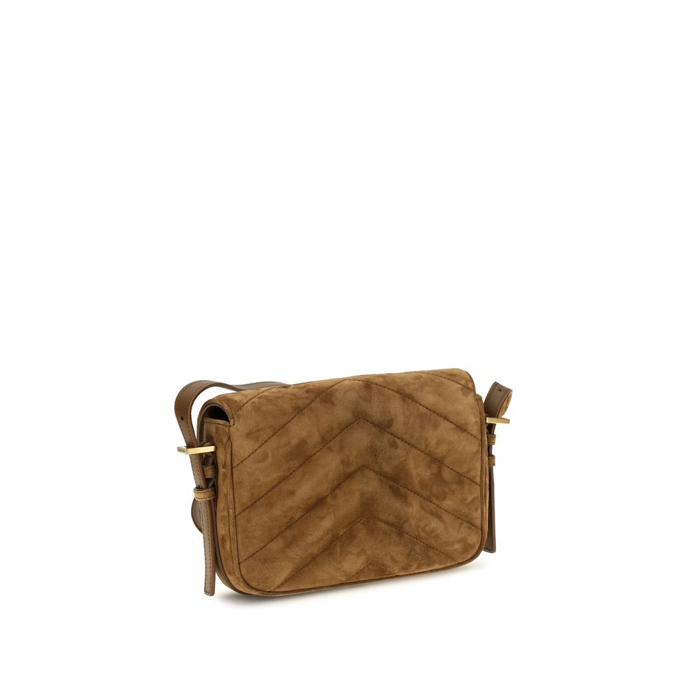 Saint Laurent | Brown Suede Leather Shoulder Bag