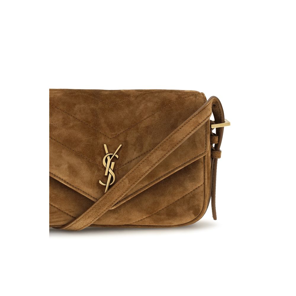 Saint Laurent | Brown Suede Leather Shoulder Bag