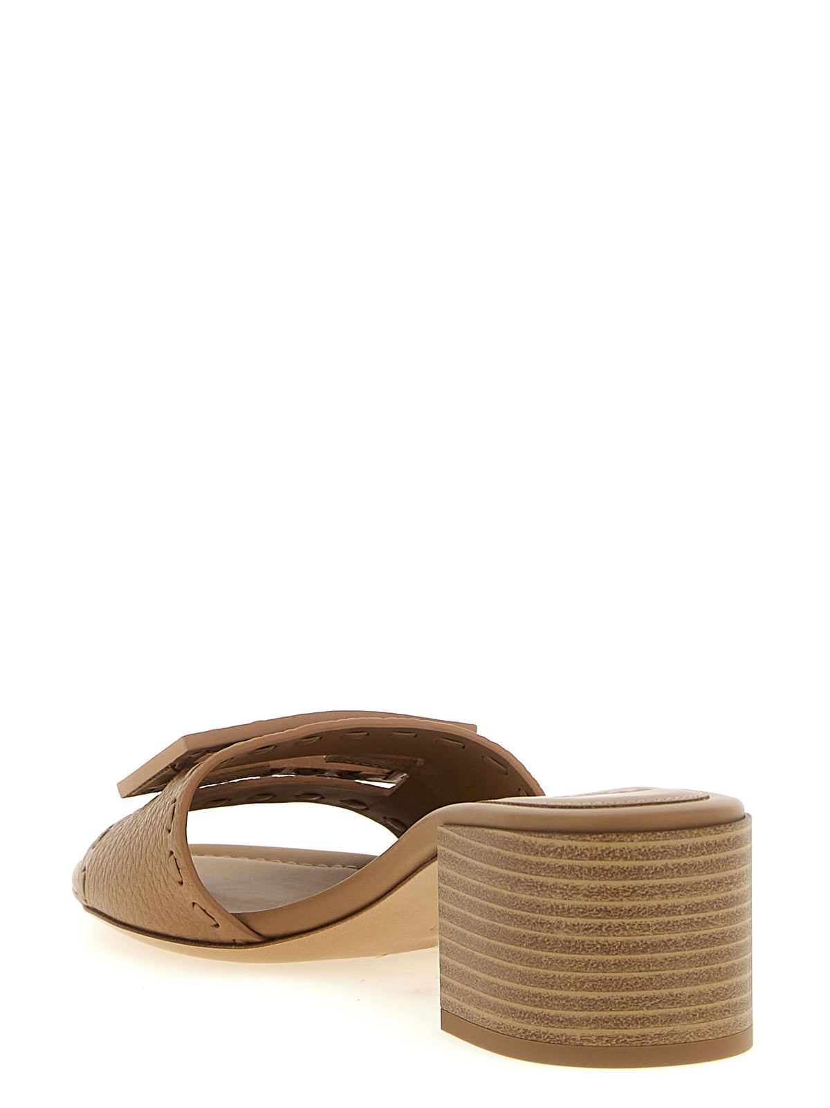 Fendi | Beige Calfskin Flat Sandals