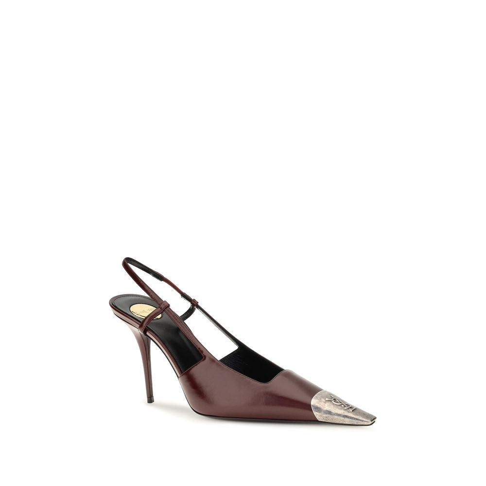 Saint Laurent | Bordeaux Calf Leather Bos Taurus High Heel Pumps