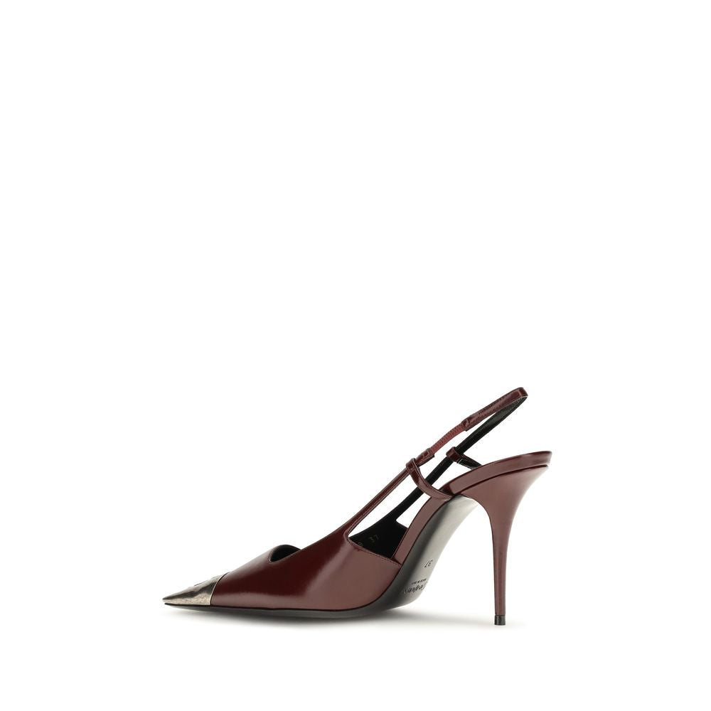 Saint Laurent | Bordeaux Calf Leather Bos Taurus High Heel Pumps
