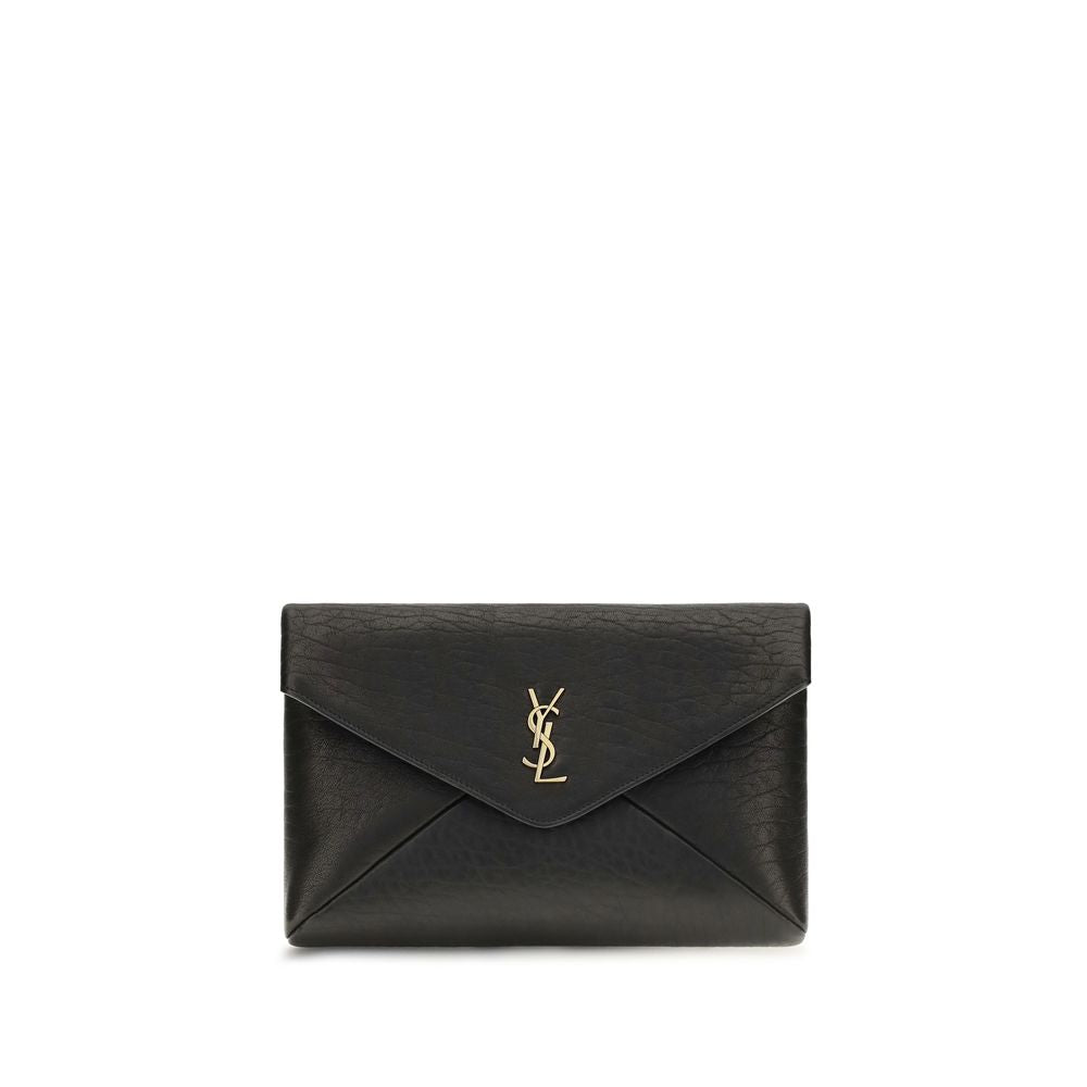 Saint Laurent | Black Lamb Ovis Aries Clutch Bag