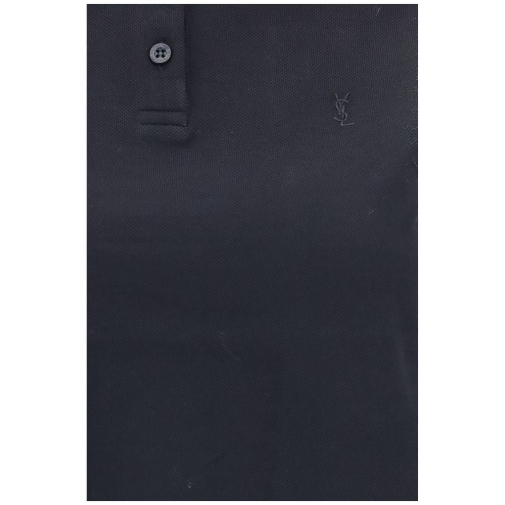 Saint Laurent | Black Recycled Cotton Polo Shirt