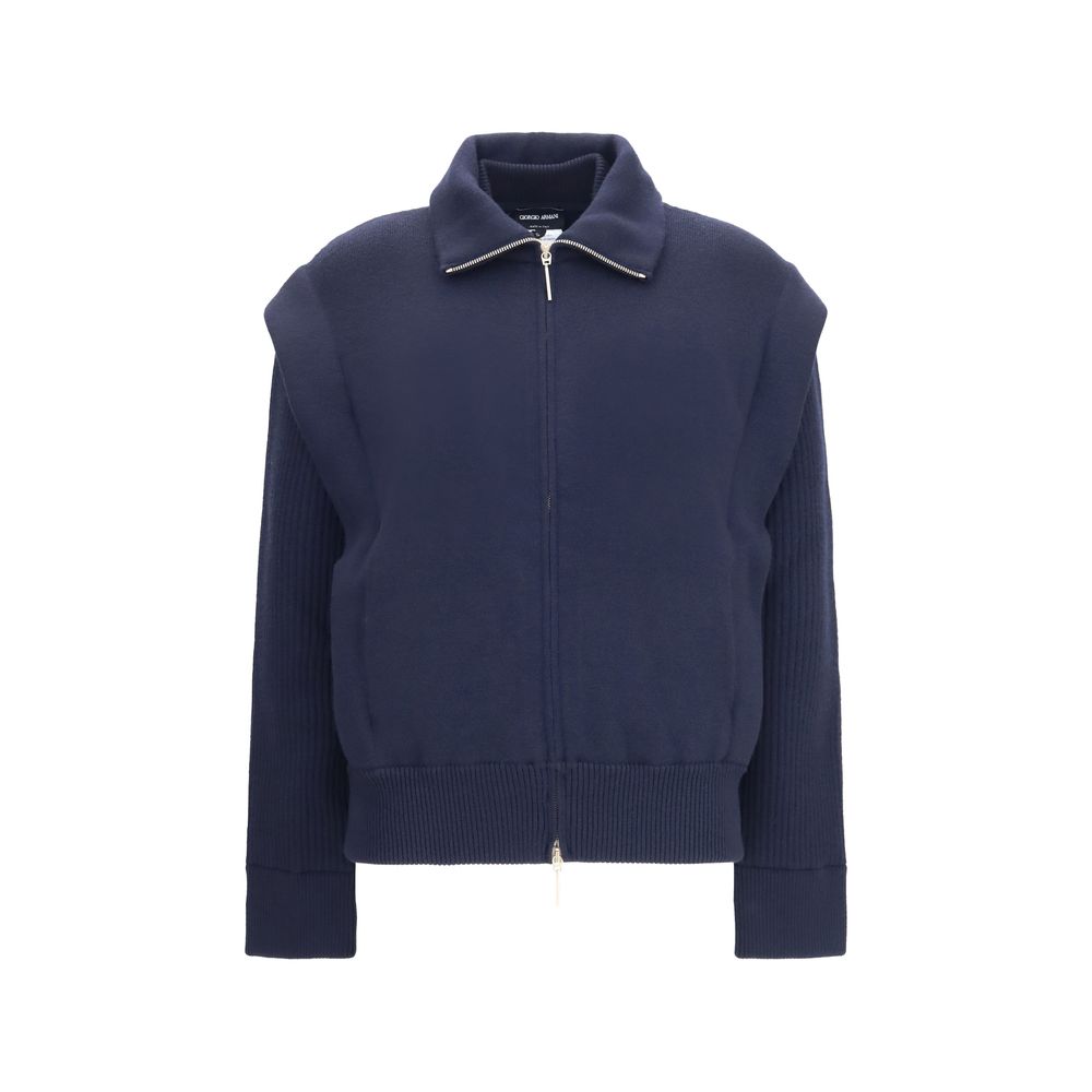 Giorgio Armani | Blue Wool Oves Aries Bomber