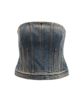 Alexander McQueen | Blue Cotton Denim Top