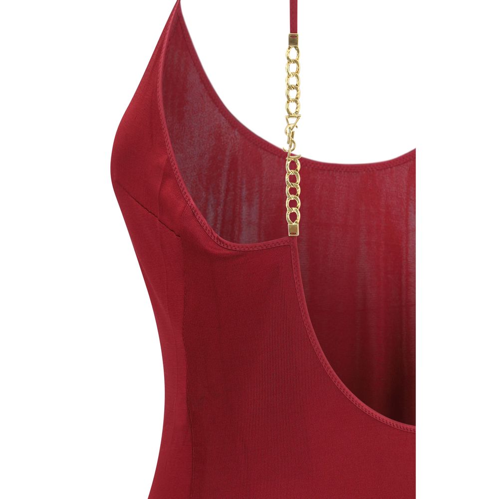 Saint Laurent | Bordeaux Viscose Cocktail Dress
