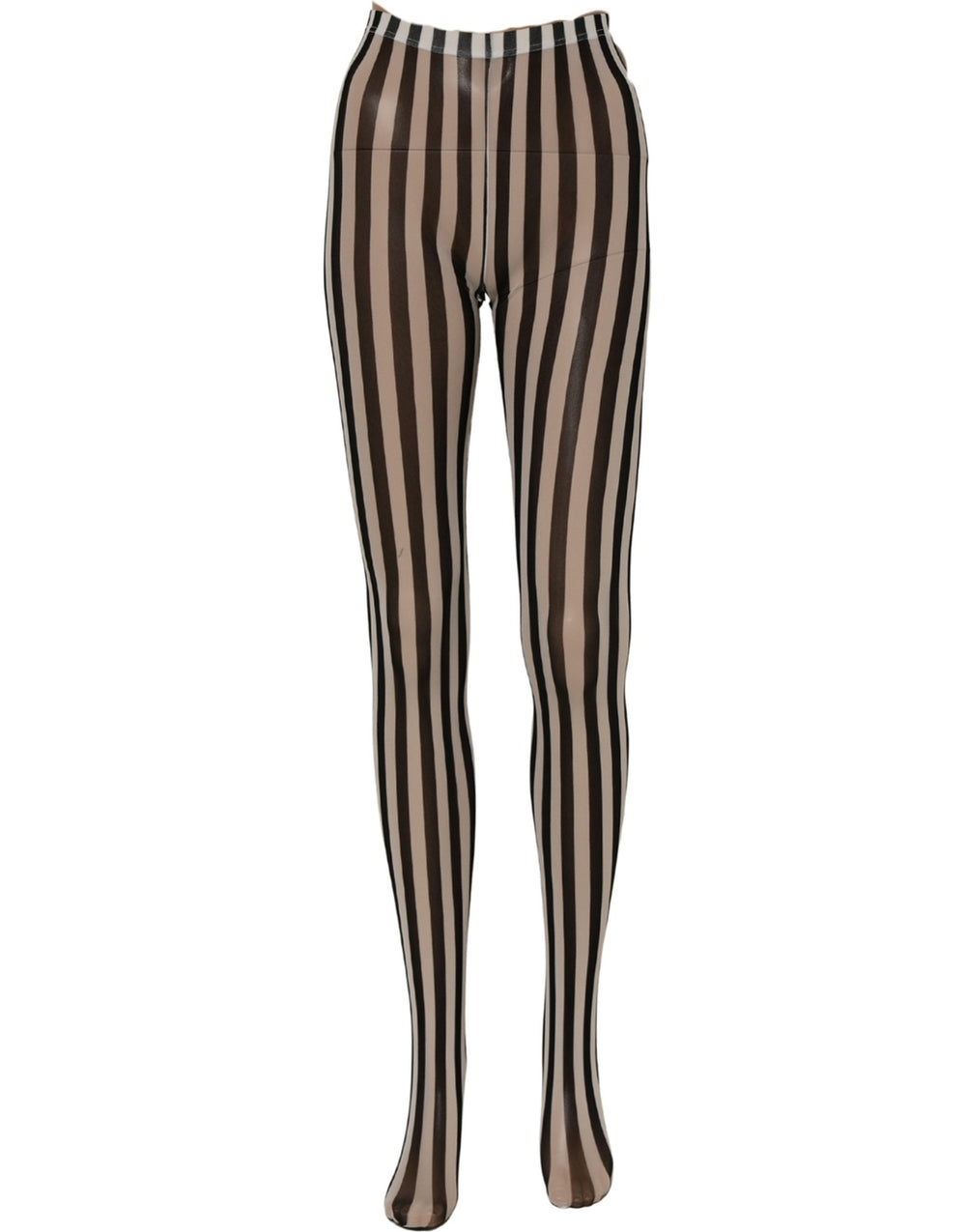 Dolce & Gabbana | Black White Stripes Tights Stocking Pantyhose Socks