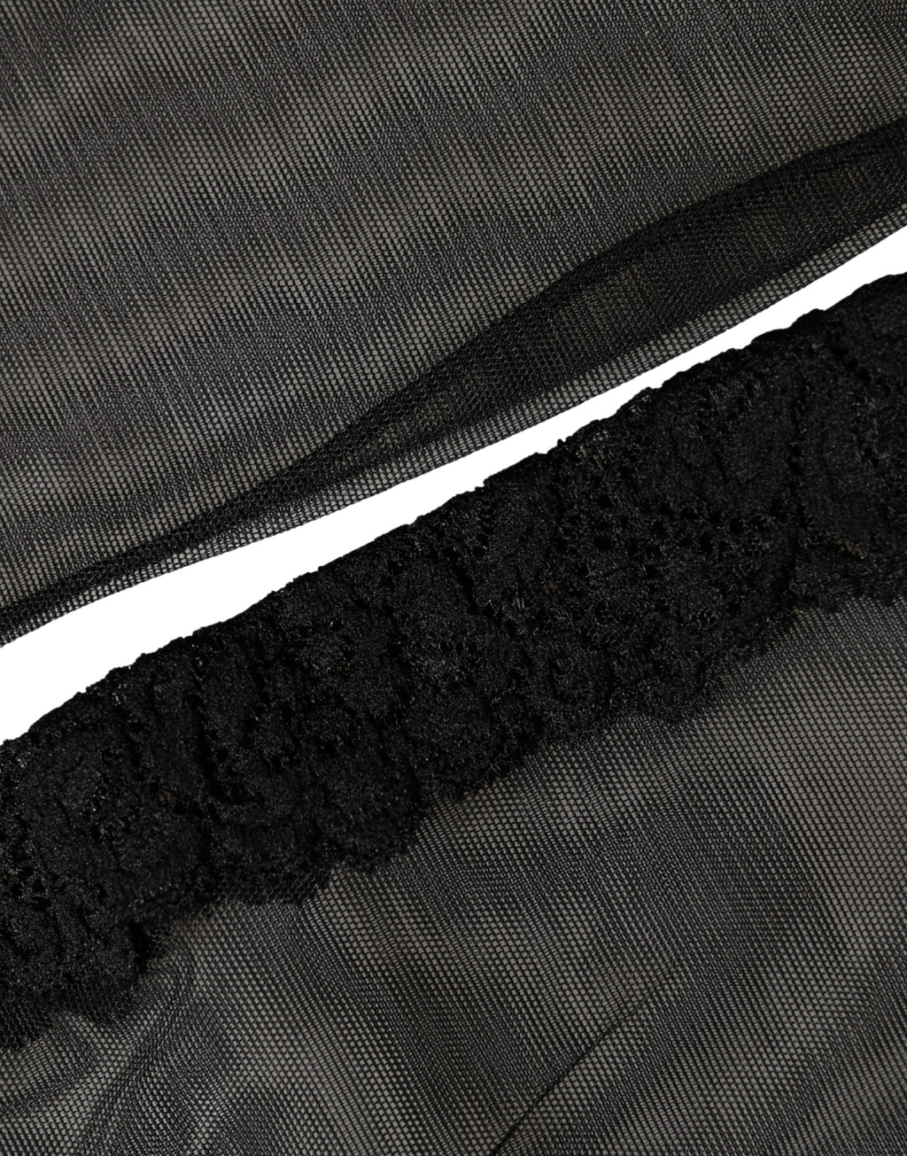 Dolce & Gabbana | Black Nylon Mesh Sheer Calf Long Accessory Socks