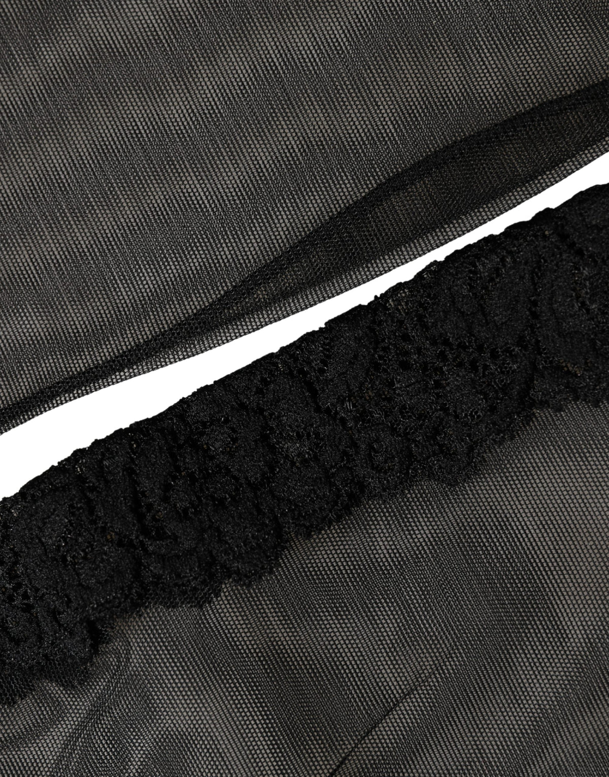 Dolce & Gabbana | Black Nylon Mesh Sheer Calf Long Accessory Socks