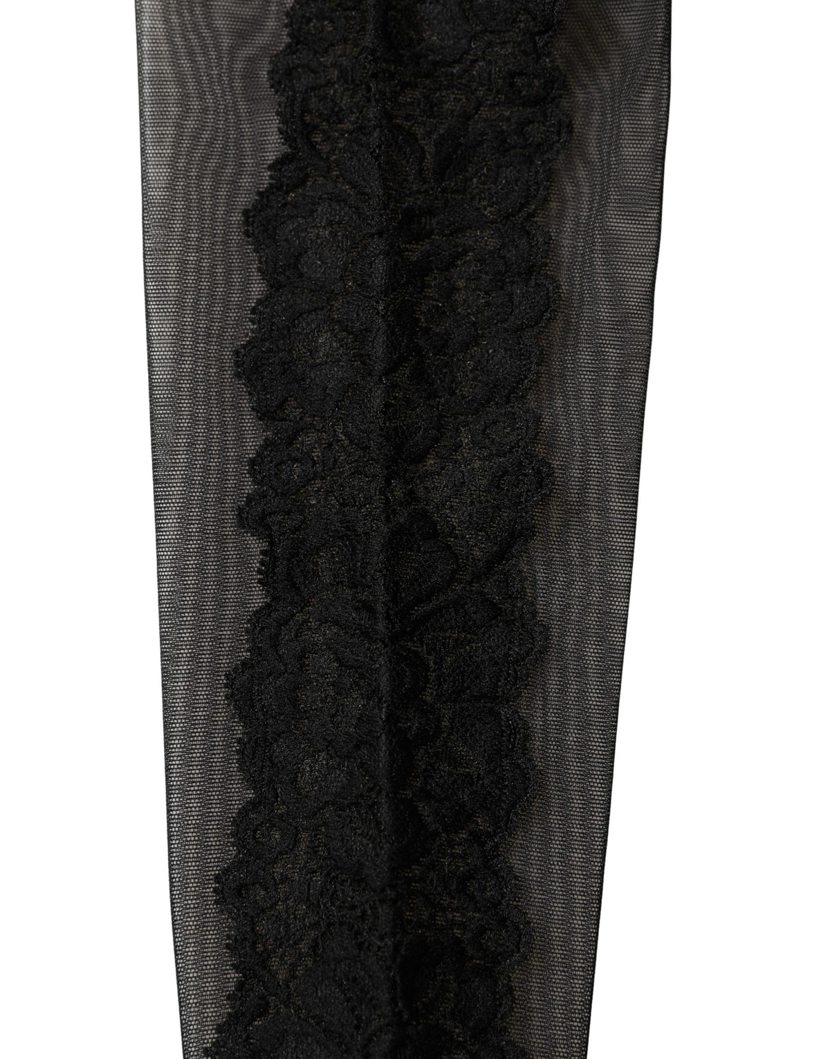 Dolce & Gabbana | Black Nylon Mesh Sheer Calf Long Accessory Socks