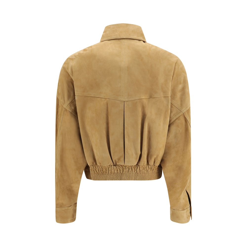 Versace | Beige Lamb Leather Bomber
