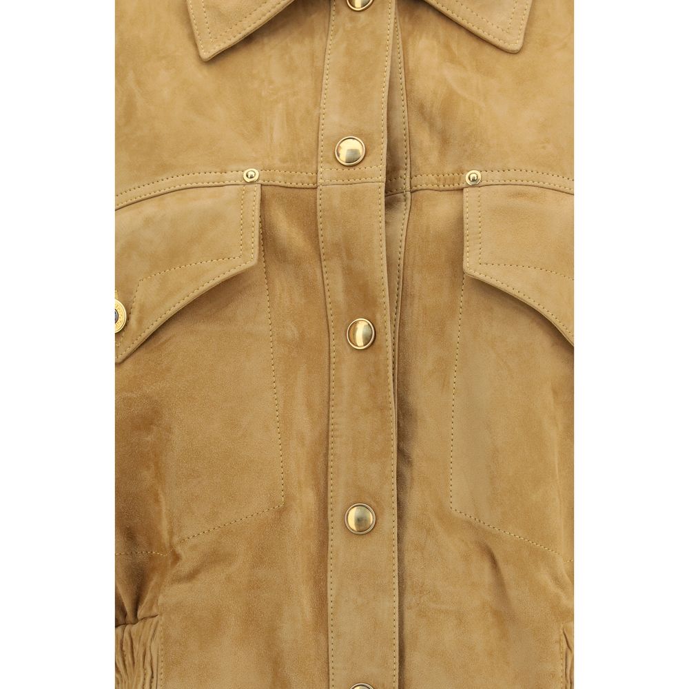 Versace | Beige Lamb Leather Bomber