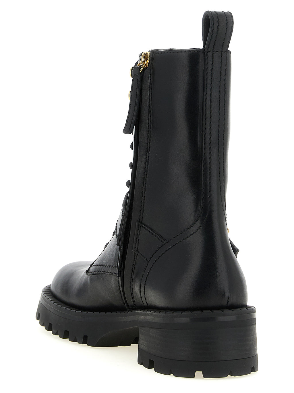 Versace | Black Calfskin Lace-Up Boots