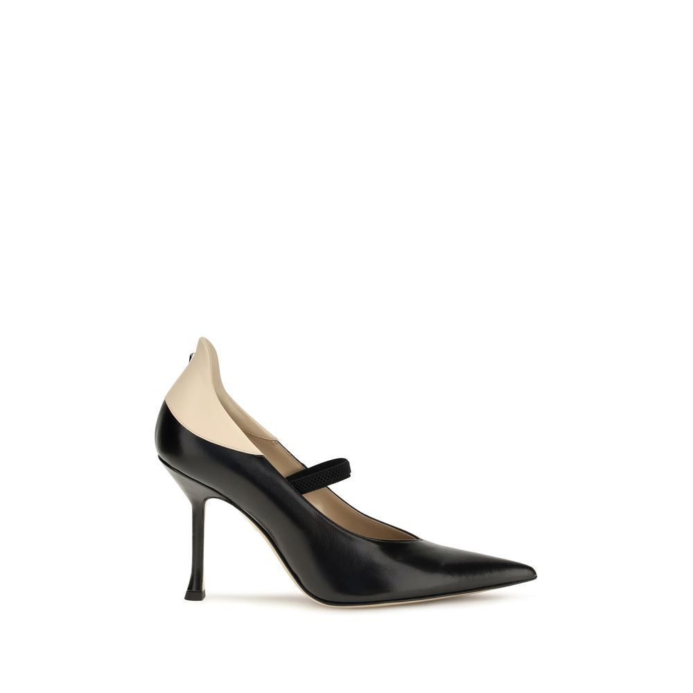 Fendi | Black Calf Leather Bos Taurus High Heel Pumps