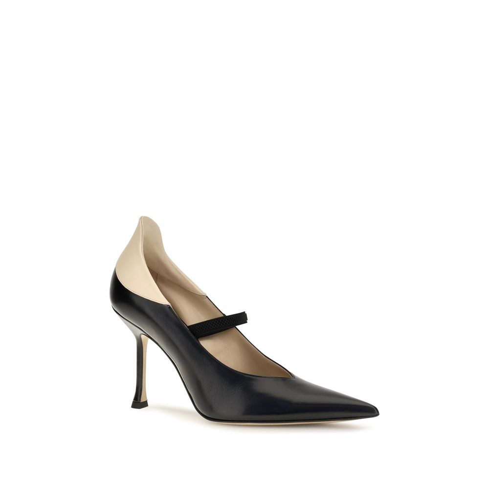 Fendi | Black Calf Leather Bos Taurus High Heel Pumps
