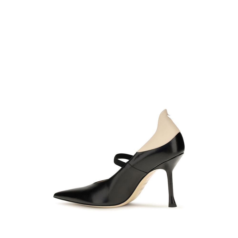 Fendi | Black Calf Leather Bos Taurus High Heel Pumps