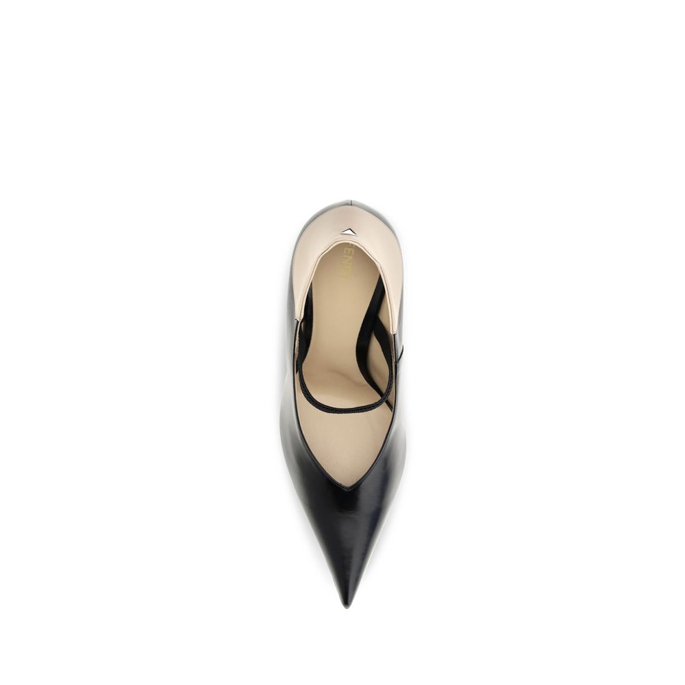 Fendi | Black Calf Leather Bos Taurus High Heel Pumps